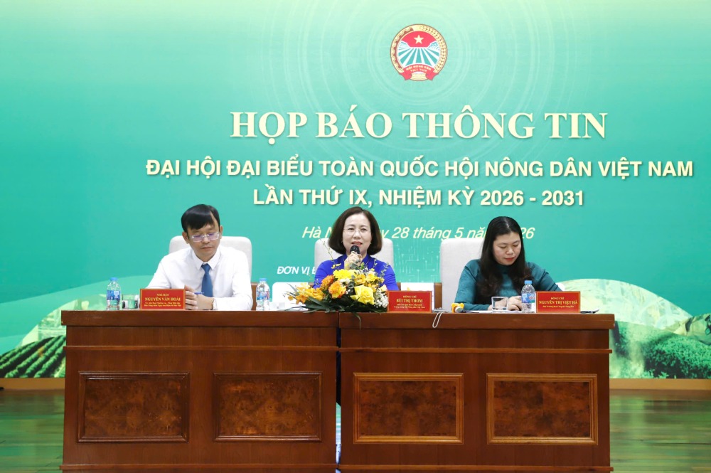 On the morning of May 28, the Central Committee of the Vietnam Farmers' Union held a press conference to inform about the IX National Congress of the Vietnam Farmers' Union, term 2026-2031. Photo: Anh Tho