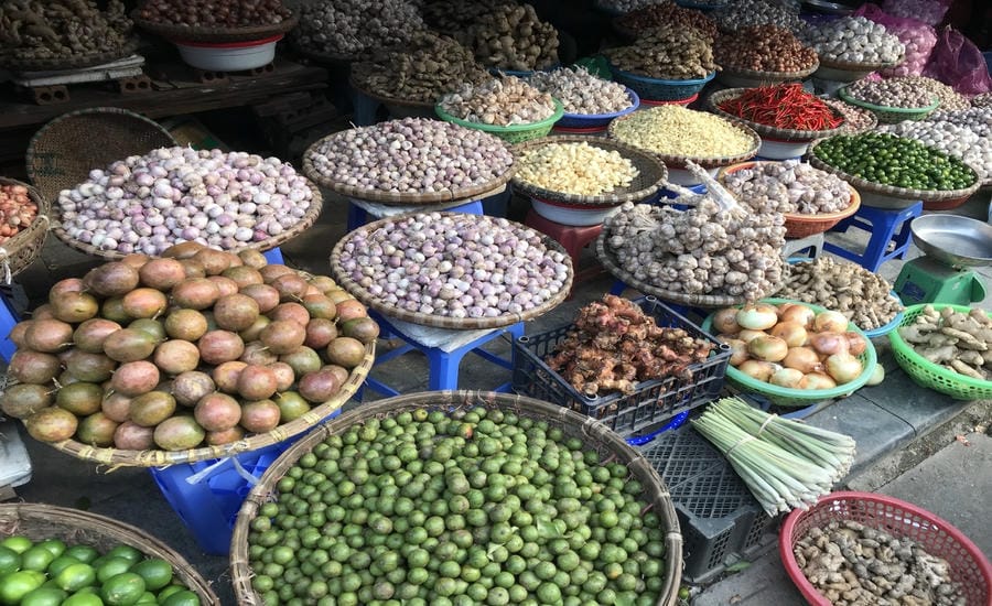 Sấu on the stall outside the market. Photo: Ky Lam