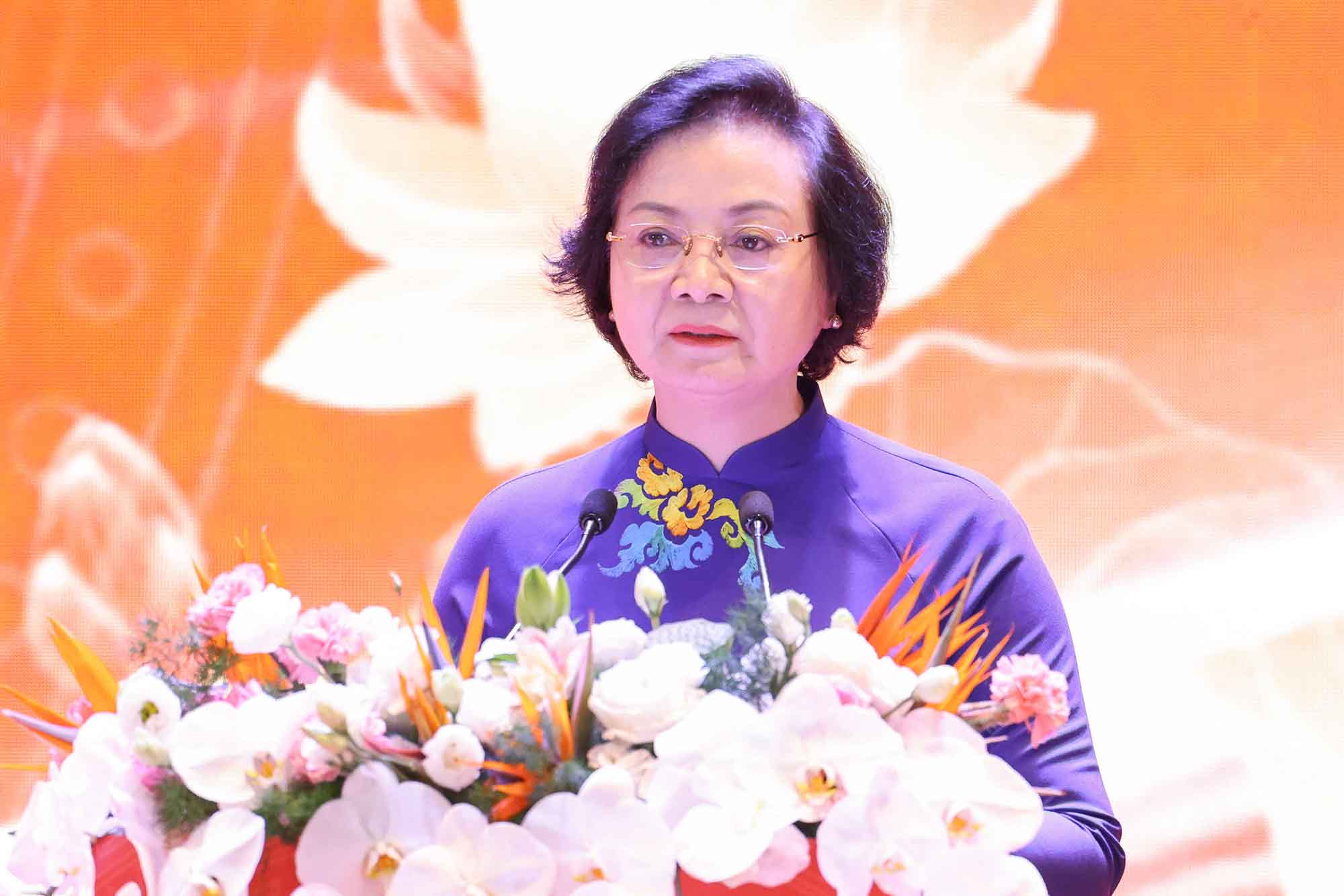 Secretary of the Party Central Committee, Deputy Prime Minister Pham Thi Thanh Tra speaks at the Conference. Photo: Pham Thang.