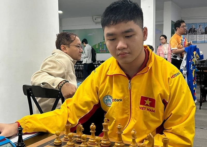 Dinh Nho Kiet is 1 of the chess players of the Vietnamese Chess Team participating in the 2026 Asian Championship. Photo: Bui Vinh