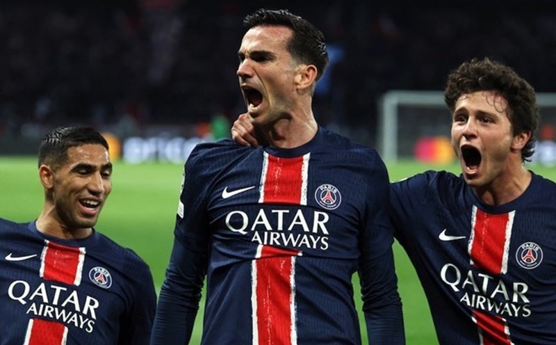 Fabian Ruzi (giữa) và Joao Neves (phải) cũng là những nhân tố hàng đầu của PSG. Ảnh: AFP