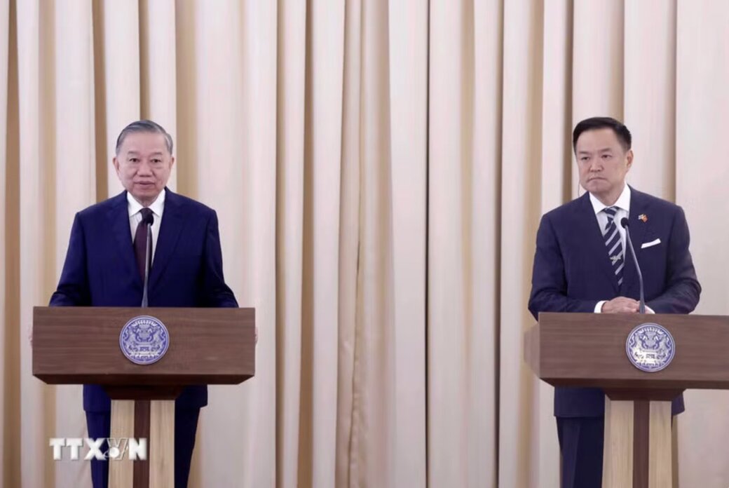 General Secretary and President To Lam said that the two sides highly appreciated the positive developments of Vietnam-Thailand relations in the recent past. Photo: VNA