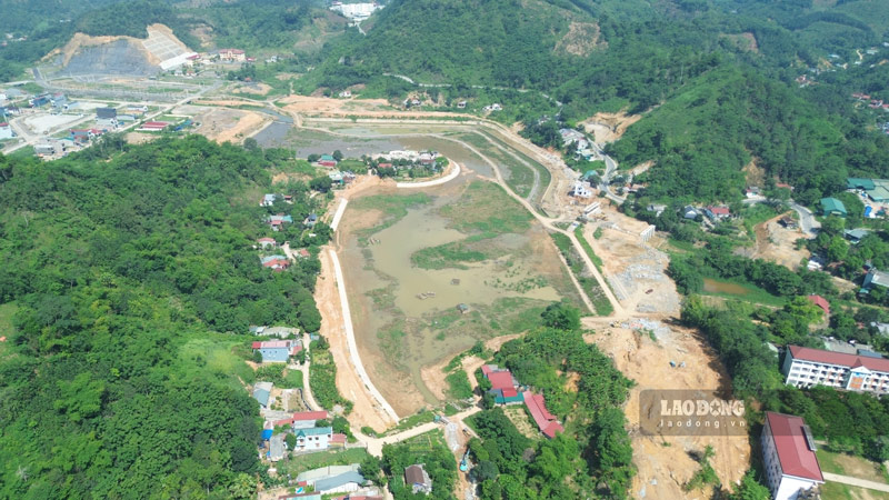 Overview of Pho Rang lake construction site in Bao Yen commune, Lao Cai province. Photo: Dinh Dai