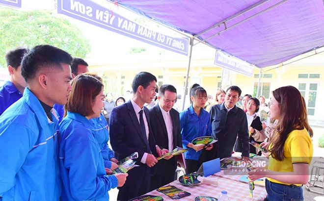 Tăng cường giới thiệu, kết nối giữa nhà tuyển dụng với lao động tại các vùng nông thôn, miền núi Tuyên Quang đã góp phần tạo việc làm, thu nhập ổn định cho nhiều hộ nghèo. Ảnh: Việt Bắc.