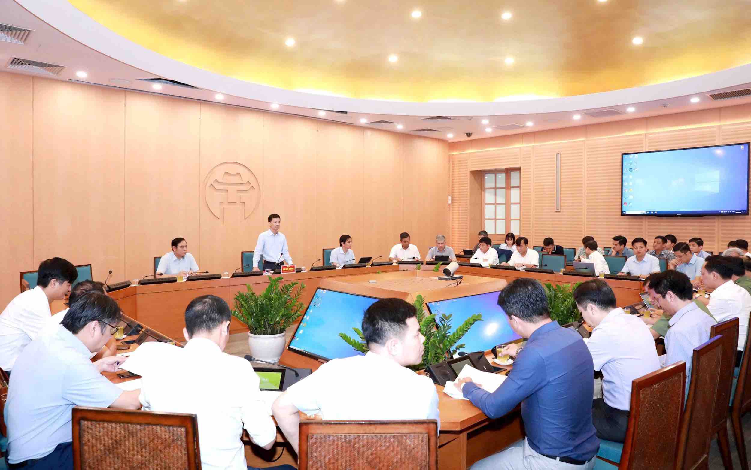 Phó Chủ tịch UBND TP Hà Nội Bùi Duy Cường phát biểu kết luận. Ảnh: Hương Ly