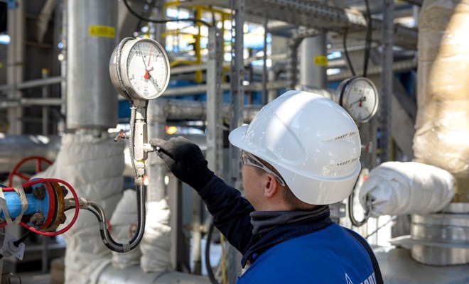Empleados del grupo petrolero ruso Gazprom. Foto: Xinhua