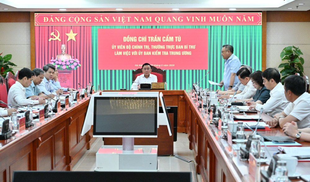 Toàn cảnh buổi làm việc. Ảnh: Kim Thanh/Cổng Thông tin điện tử Đảng Cộng sản Việt Nam. 