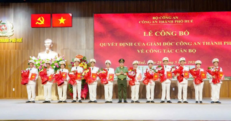 Công an thành phố Huế thay đổi nhân sự ở nhiều đơn vị nghiệp vụ
