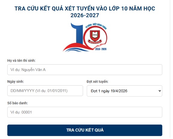 Thí sinh tra cứu kết quả xét tuyển vào lớp 10 Trường THPT Khoa học Giáo dục trên website của nhà trường.