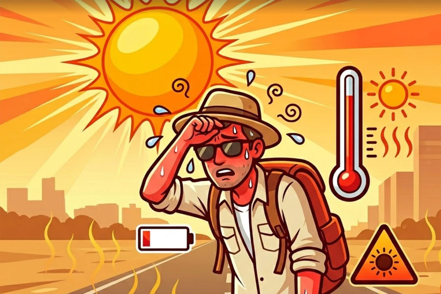 Prolonged heat increases the risk of exhaustion when moving outdoors. Graphics: Thien Nhan