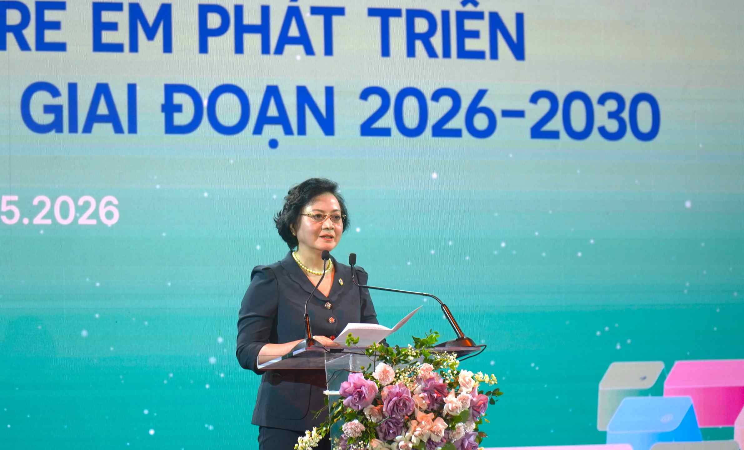 Bí thư Trung ương Đảng, Phó Thủ tướng Chính phủ Phạm Thị Thanh Trà phát biểu tại buổi lễ phát động. Ảnh: Minh Vũ