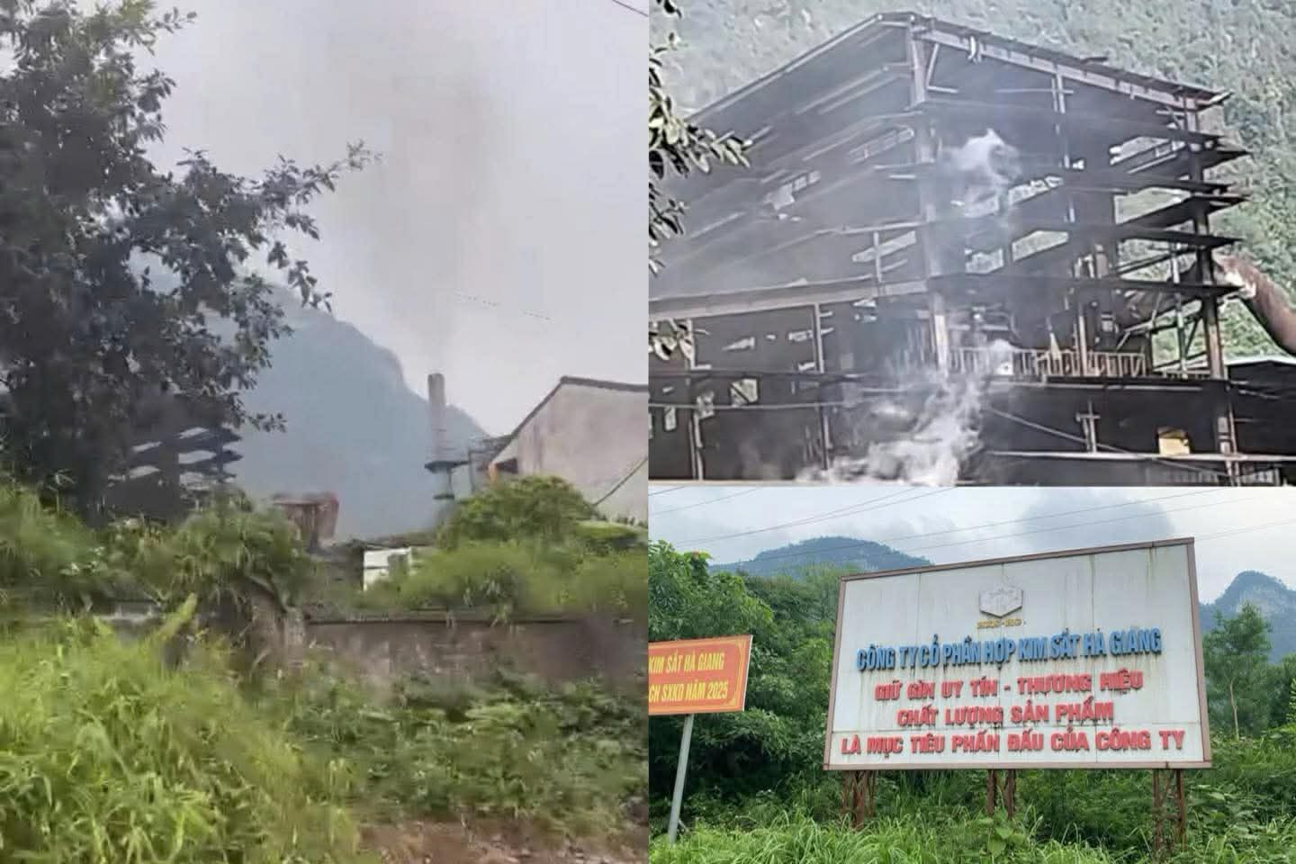 Ha Giang Iron Joint Stock Company was fined for the act of emitting dust exceeding standards. Photo: Tuyen Quang Police