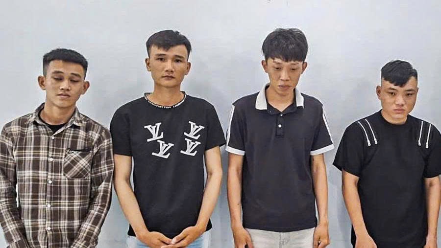 Functional agencies prosecute intentional injury case, temporarily detain 4 subjects related to the brawl. Photo: Police provided