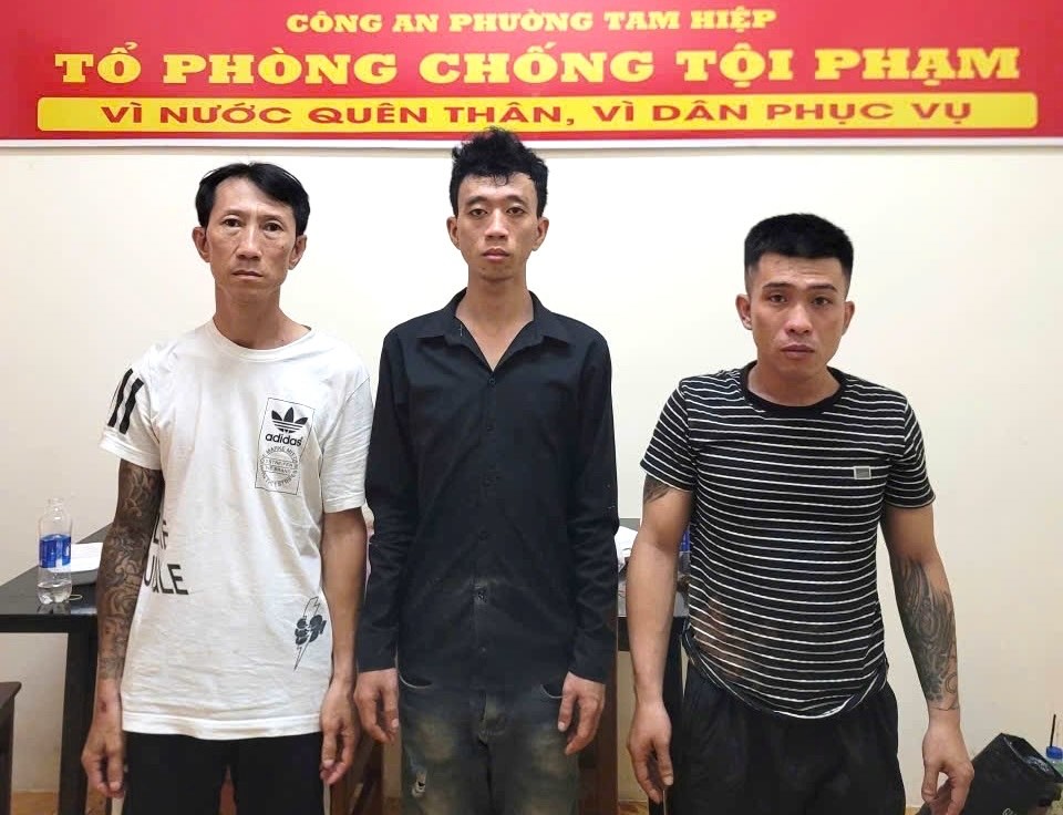Các đối tượng bị bắt giữ. Ảnh: Công an TP Đồng Nai