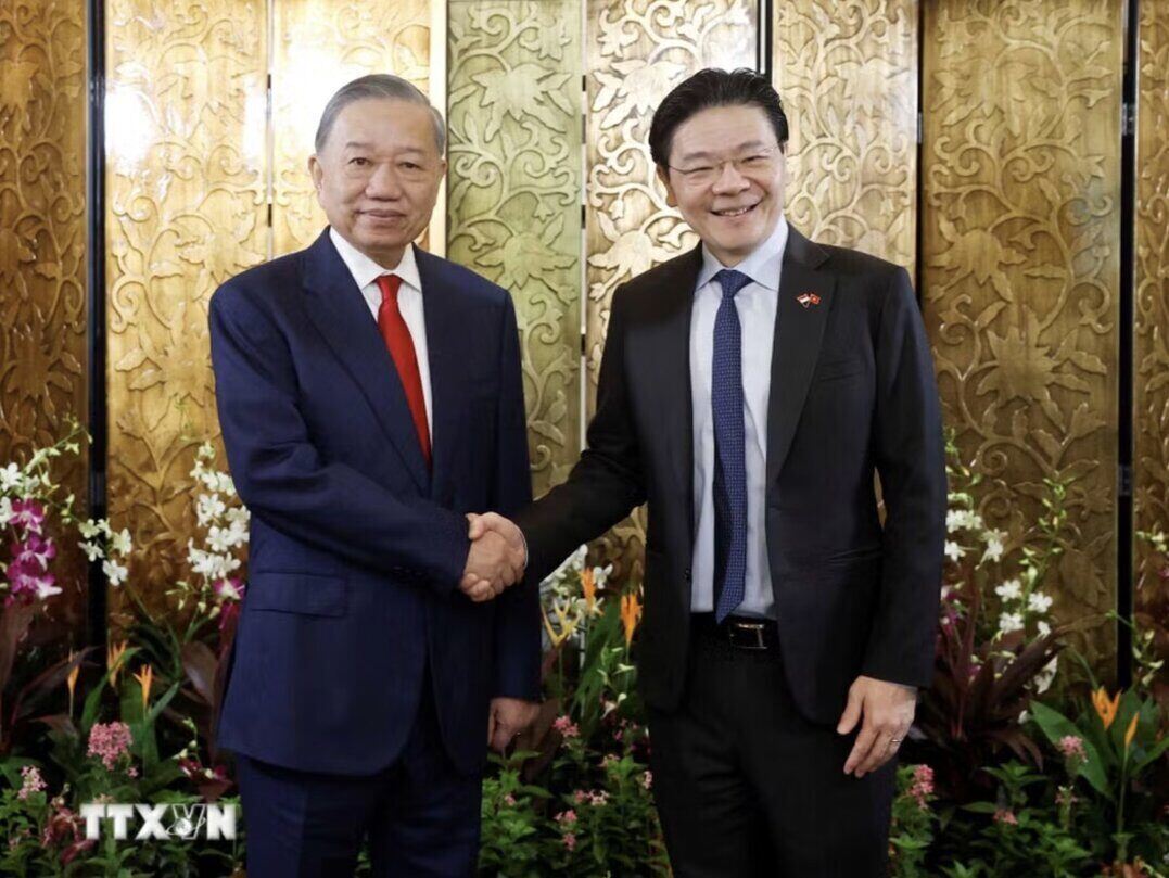 Tổng Bí thư, Chủ tịch nước Tô Lâm khẳng định, Việt Nam luôn coi trọng và mong muốn thúc đẩy quan hệ hữu nghị và hợp tác nhiều mặt với Singapore. Ảnh: TTXVN