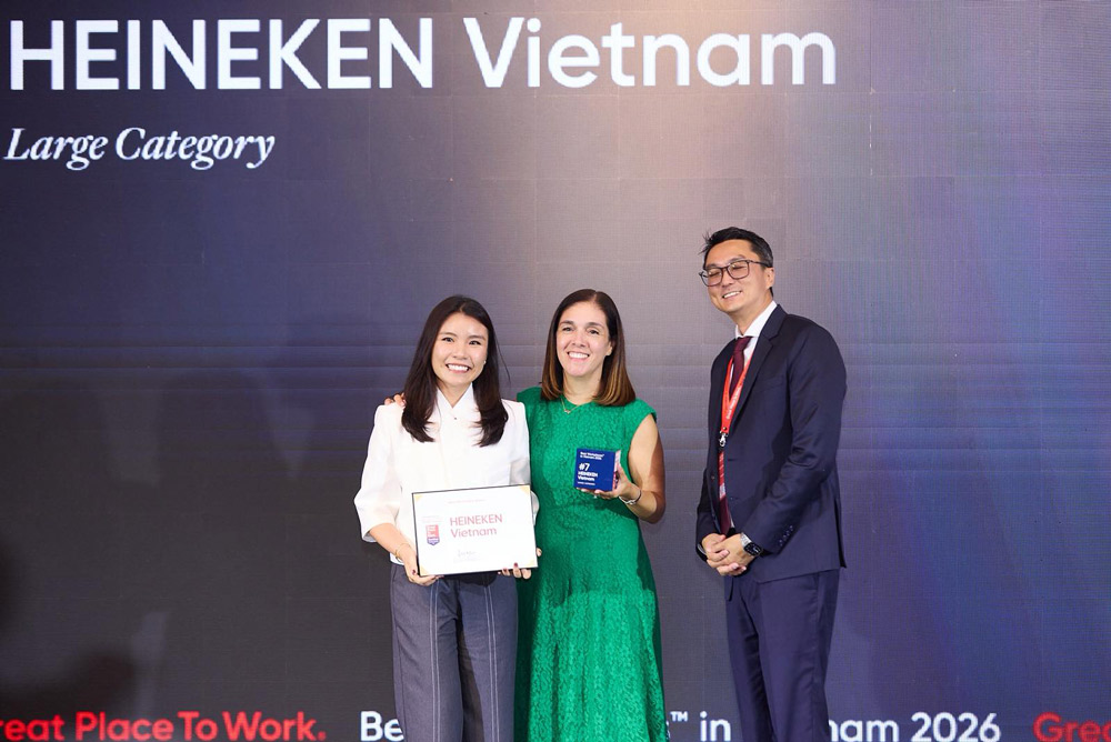 Heineken Vietnam is proud to be in the Top 10 Best Workplaces in Vietnam 2026. Photo: provided by enterprise