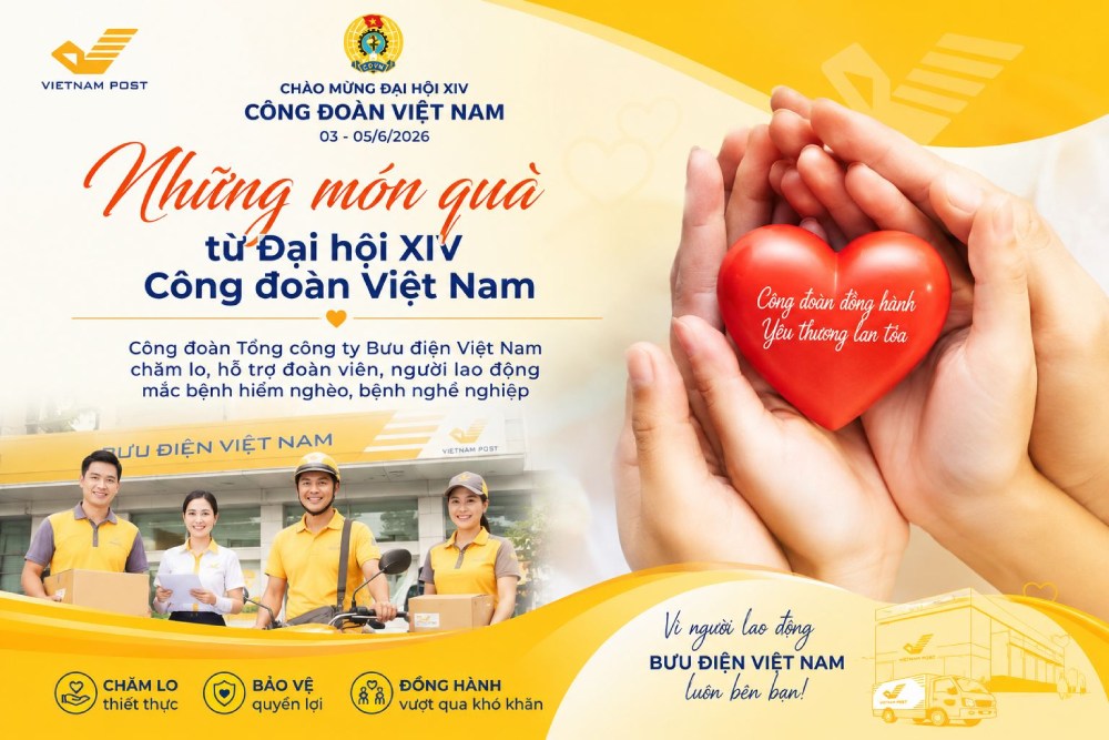 Towards the 14th Vietnam Trade Union Congress, VNpost Trade Union supports union members and workers suffering from critical illnesses and occupational diseases. Photo: VNPost Trade Union