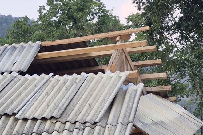 Xã Sam Mứn, tỉnh Điện Biên thiệt hại hơn 1 tỉ đồng do mưa đá, giông lốc. Ảnh: Xã Sam Mứn 