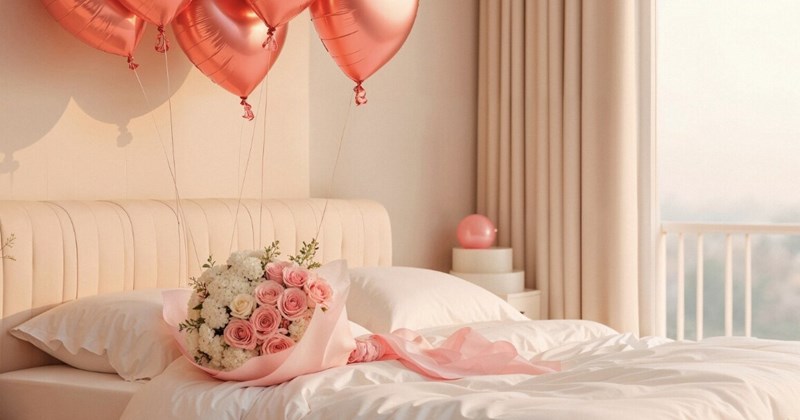 Biến phòng ngủ thành không gian lãng mạn với hoa hồng