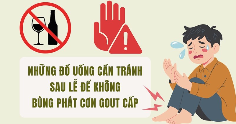 Đồ uống nên tránh sau kỳ nghỉ để không bị gout cấp