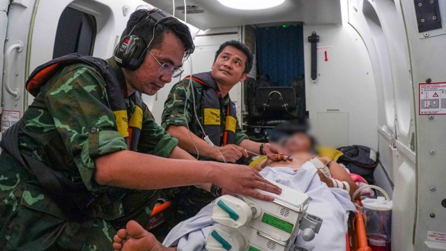 The patient was taken by air ambulances to the mainland for safe treatment. Photo: BVCC