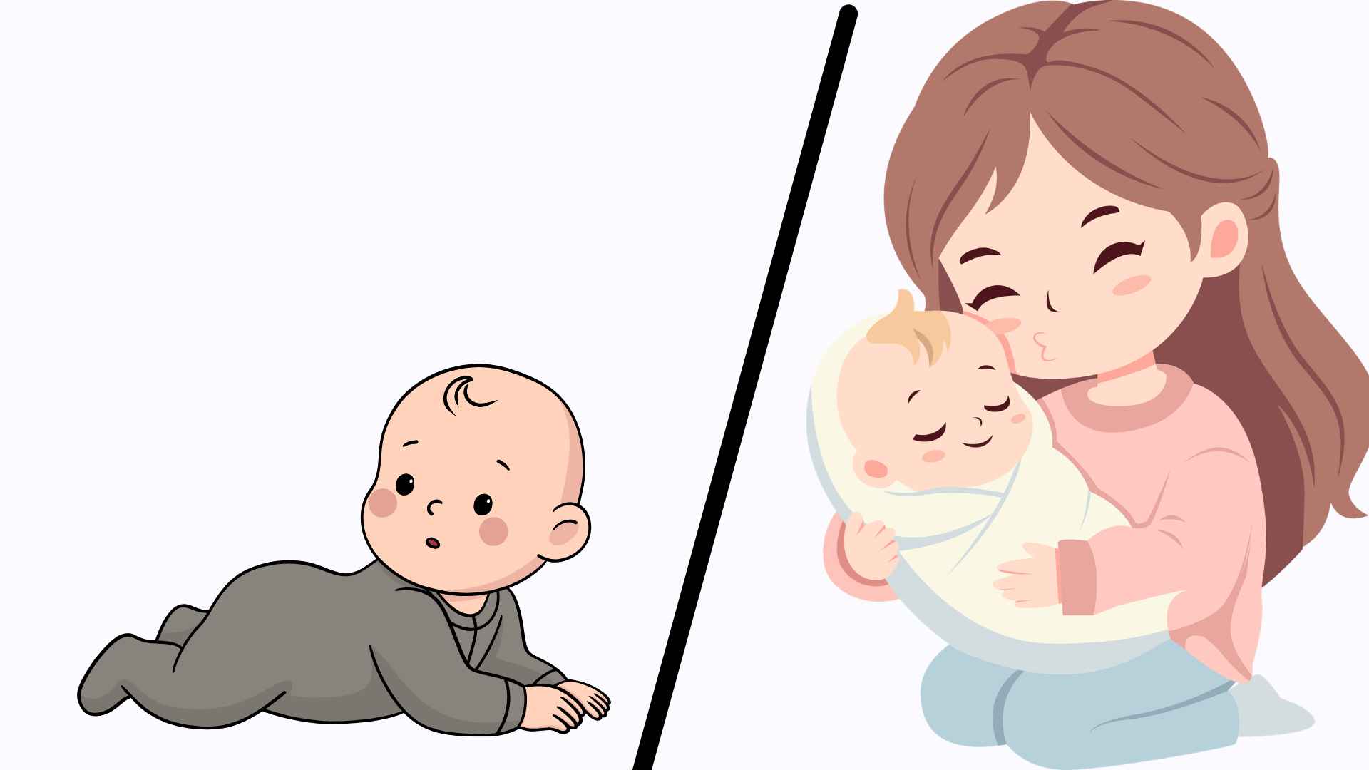 Clear differences between babies who are often carried and babies who are often placed lying down, parents should know early. Graphic photo: Hoang Loc