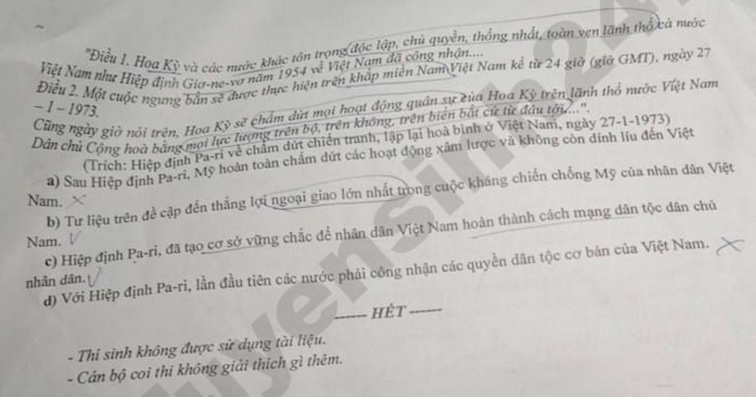 Đề thi thử tốt nghiệp THPT 2026 môn Sử lần 1 - THPT Krông Nô (Sở GDĐT Lâm Đồng). Ảnh: Tuyensinh247  
