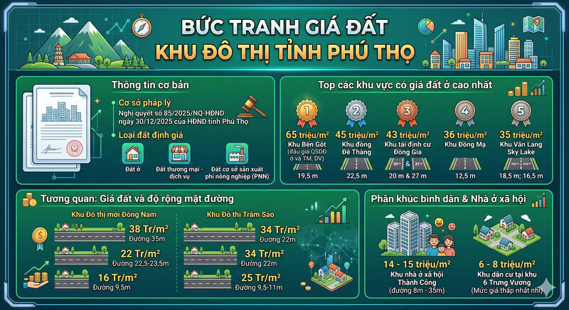 Toàn cảnh bức tranh nhà đất Phú Thọ. Đồ hoạ: Khánh Linh