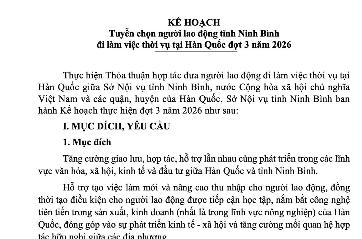 Kế hoạch tuyển chọn 