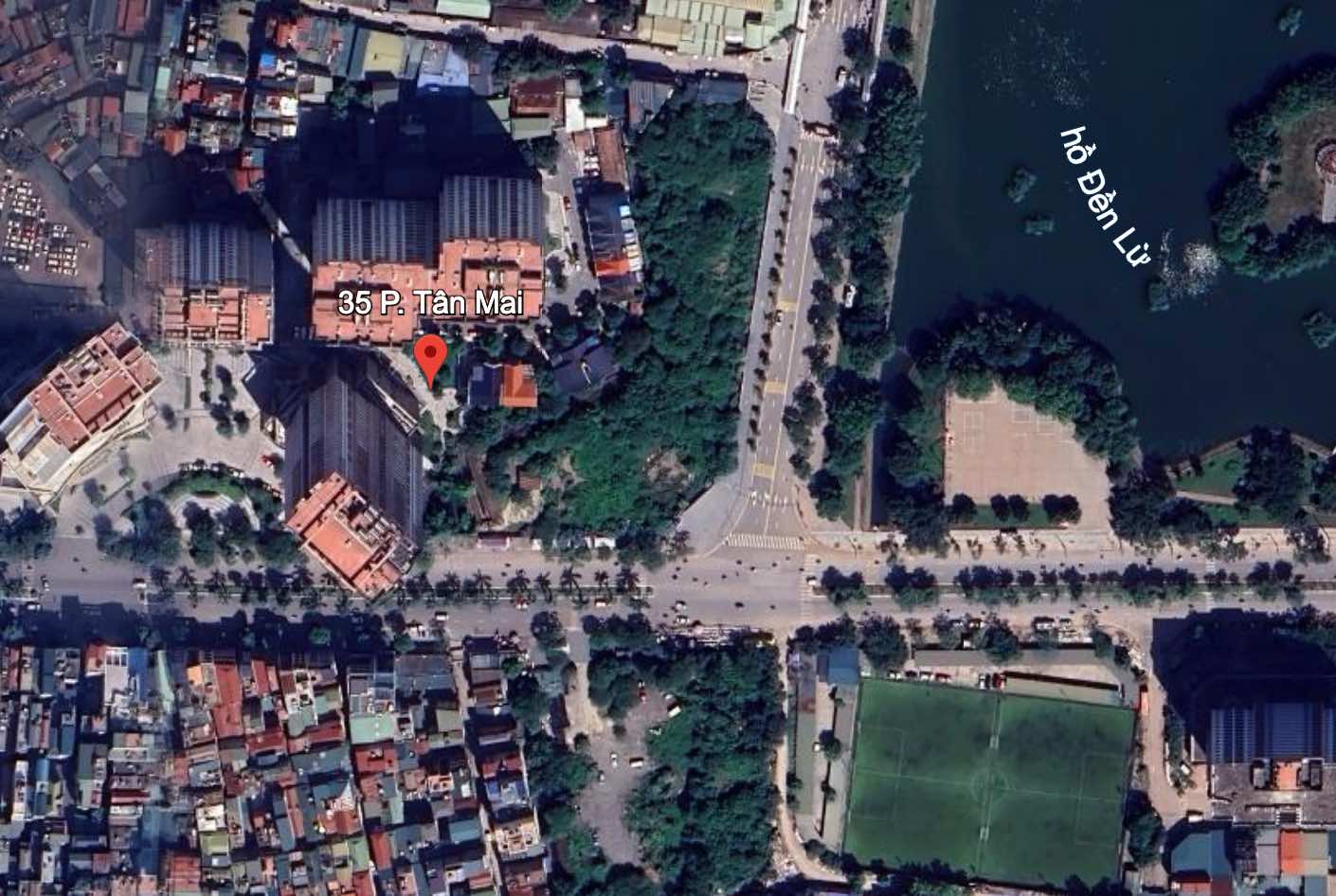 UBND TP Hà Nội thu hồi 1.873m2 đất tại số 35, phố Tân Mai (phường Tương Mai). Ảnh: Google Earth