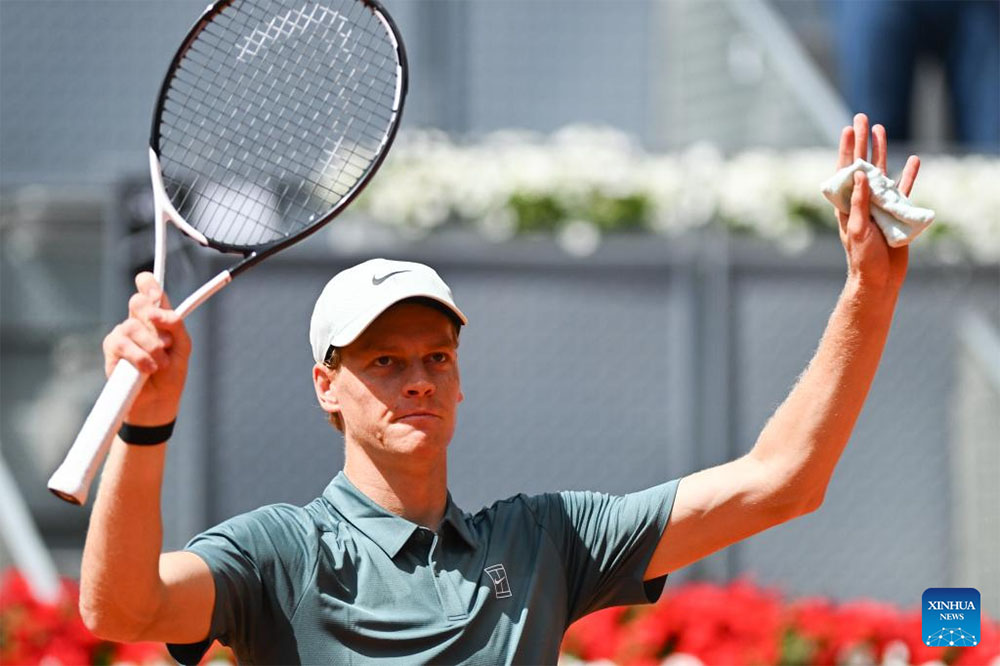 Sinner sets a record of 5 consecutive Masters 1000 titles. Photo: Xinhua