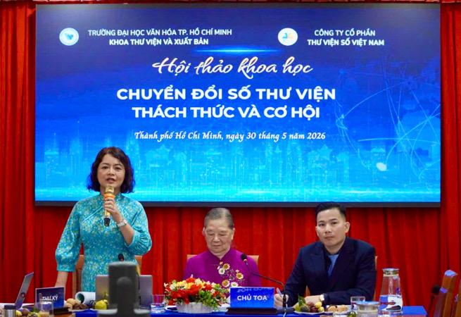 The conference "Library Digital Transformation: Challenges and Opportunities" attracted managers, scientists and representatives of publishing units. Photo: Mai Anh.