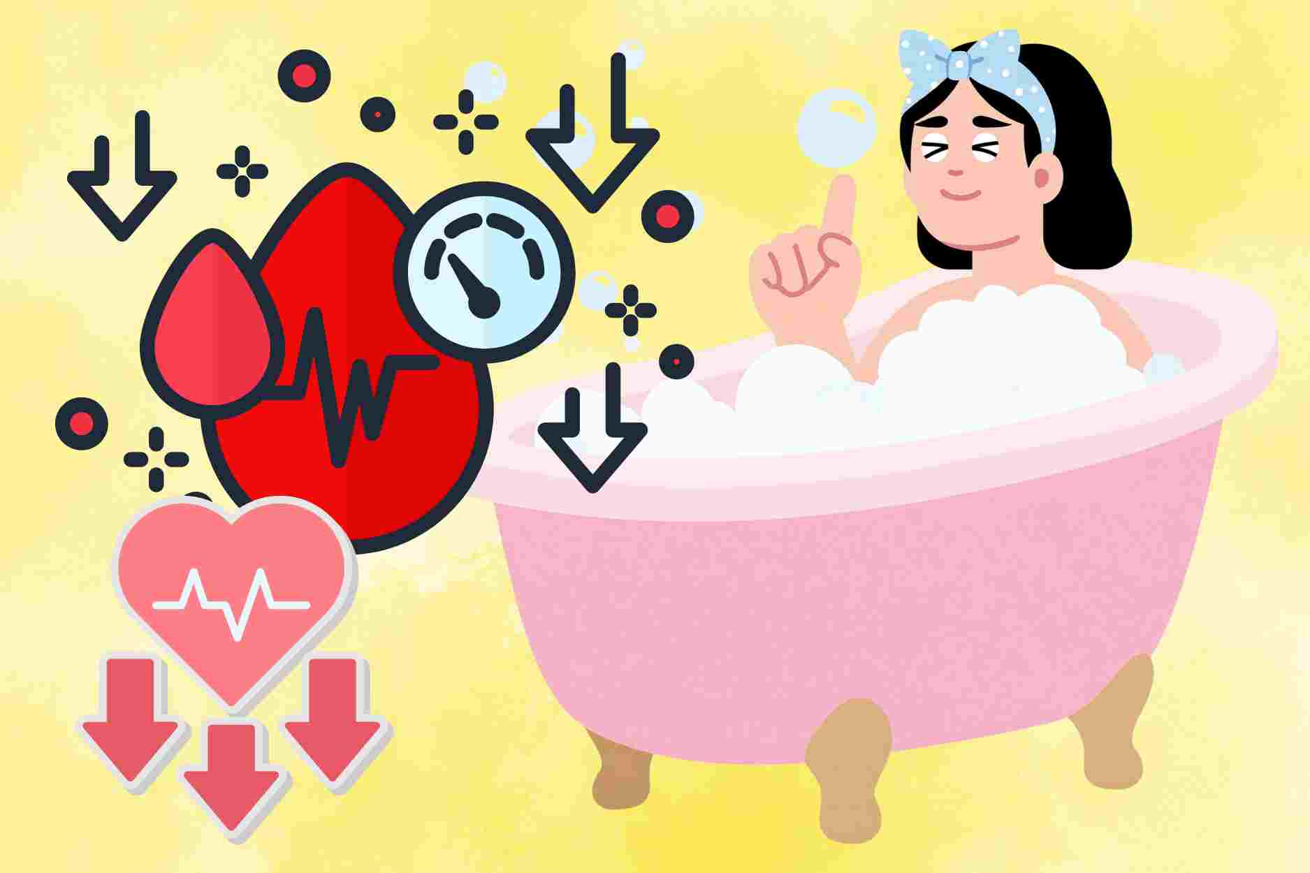 Soaking in hot water can help temporarily lower blood pressure