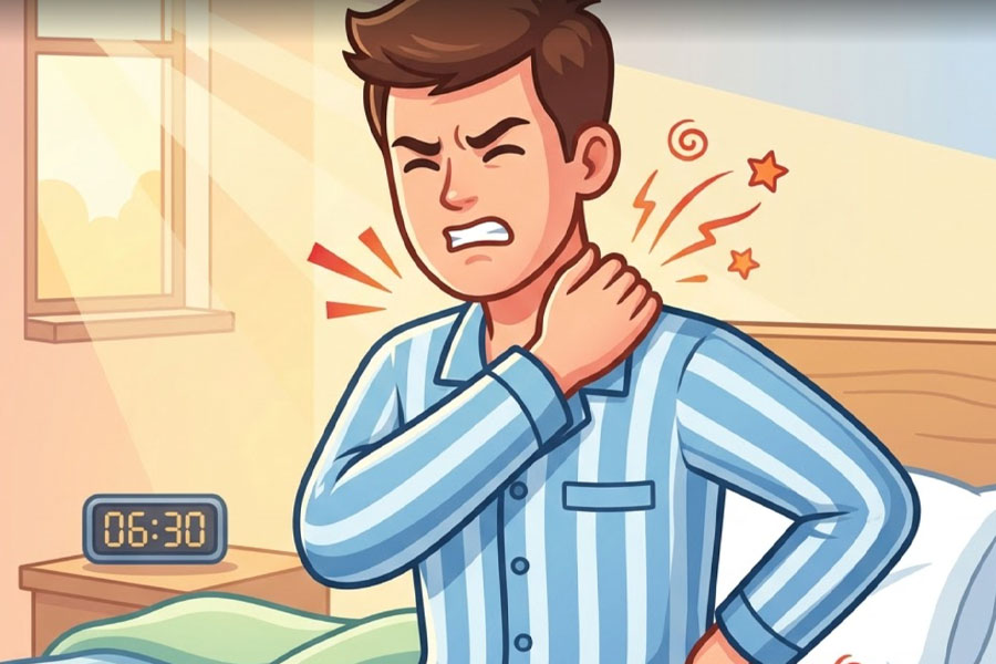 Body aches in the morning can originate from many factors. Graphics: Thien Nhan