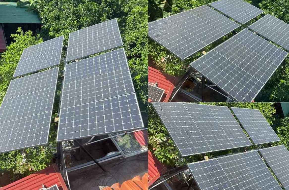 Hệ thống điện mặt trời được gia đình chị Ngọc lắp đặt nhằm tối ưu chi phí những tháng cao điểm. Ảnh: NVCC