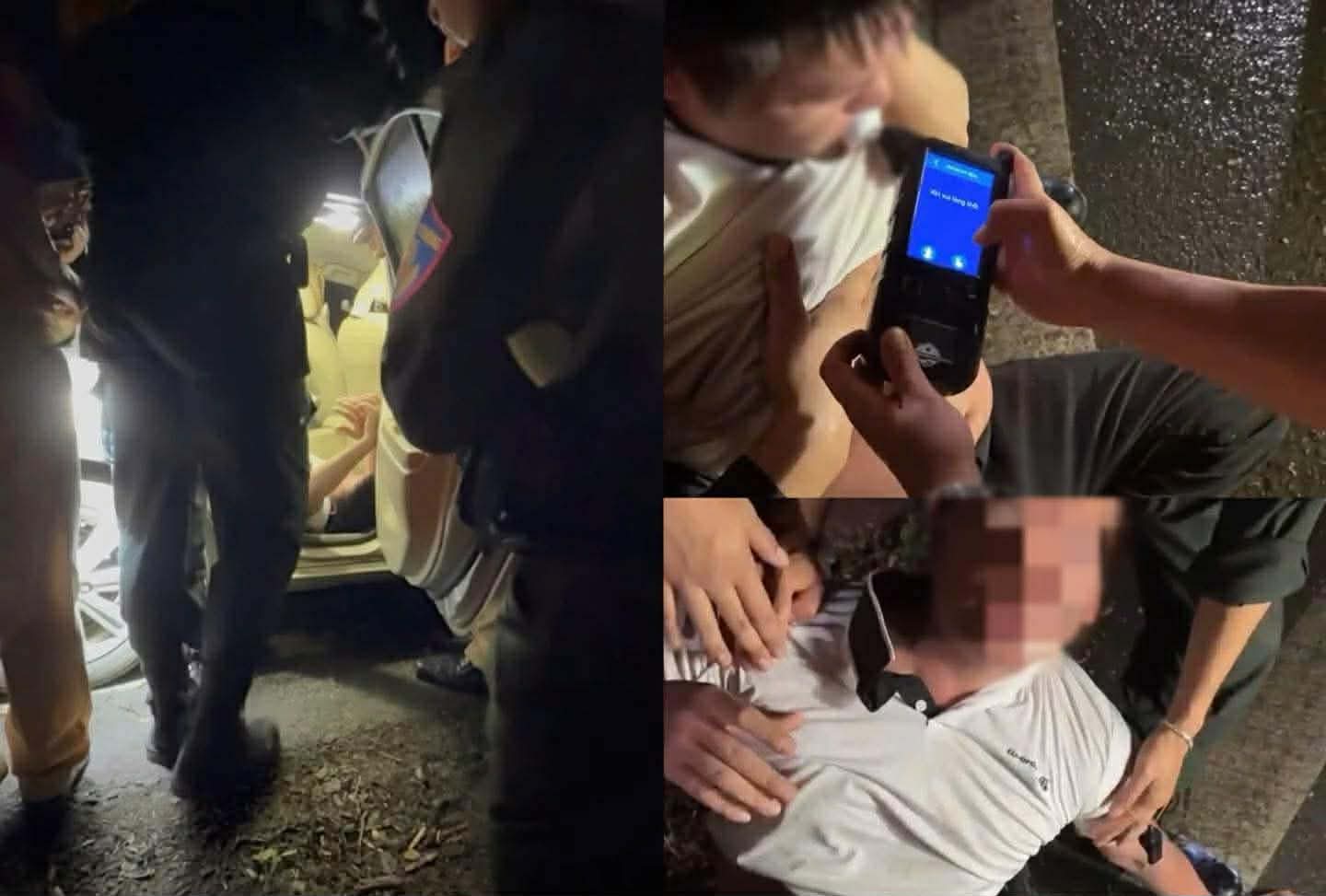Driver pretends to sleep when encountering an alcohol concentration checkpoint. Photo: Tuyen Quang Police