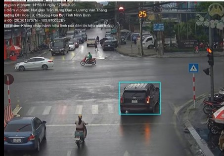 Car owner fined remotely in Ninh Binh. Photo: Ninh Binh Traffic Police