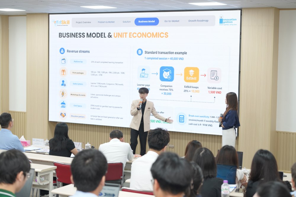 HBS students with startup projects. Photo: Phuong Tra