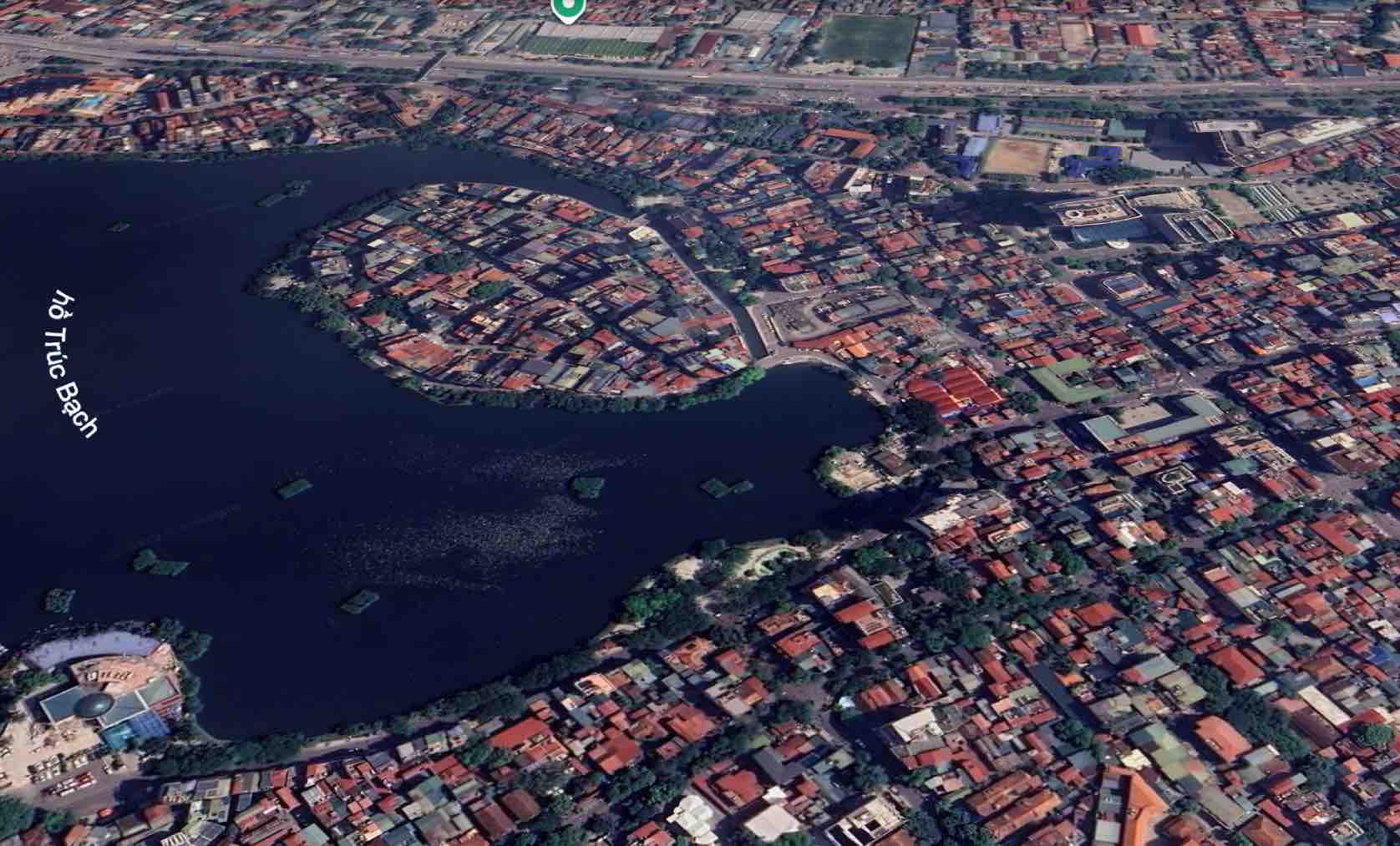 Ba Dinh Ward has 1 project whose land is recovered and operations are terminated. Photo: Google Earth