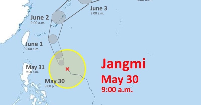 Bão Jangmi chưa đạt cực đại, dự kiến đổ bộ ngày mai