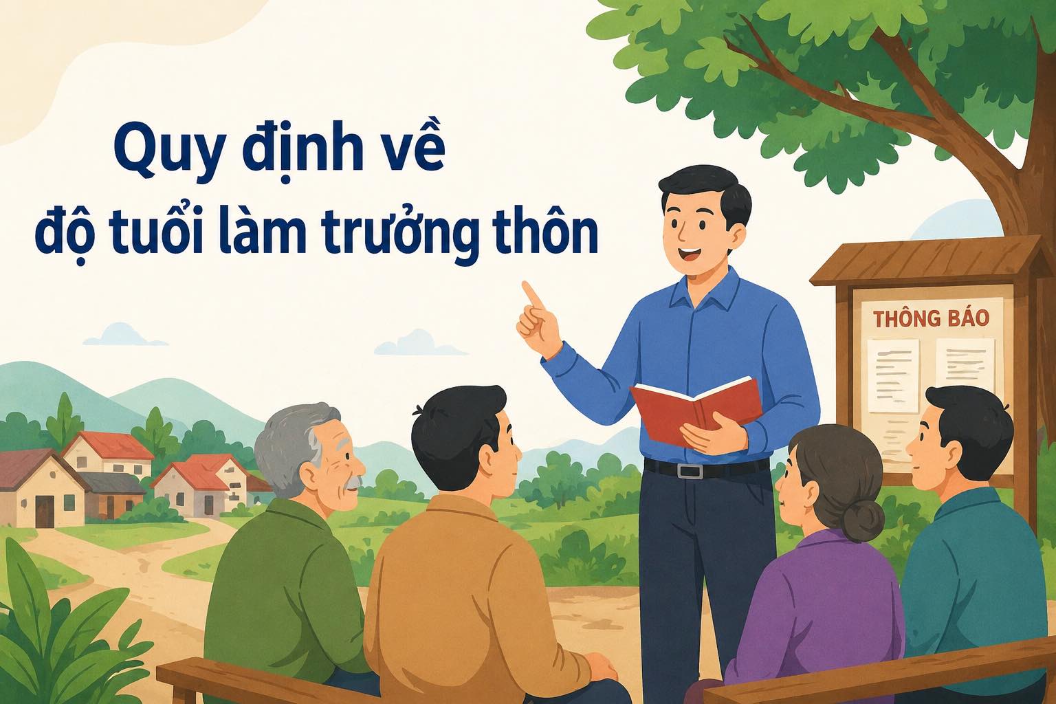 Quy định về độ tuổi làm trưởng thôn. Đồ họa: Vy Vy