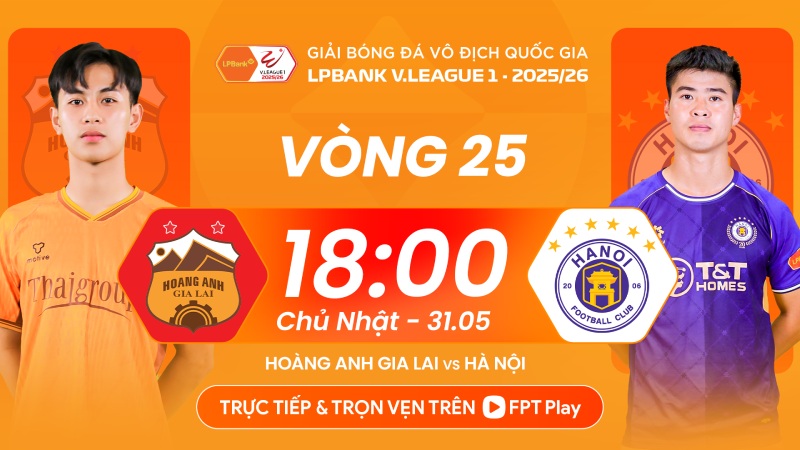 Hoang Anh Gia Lai meets Hanoi FC in round 25 of V.League 2025-2026. Photo: FPT Play