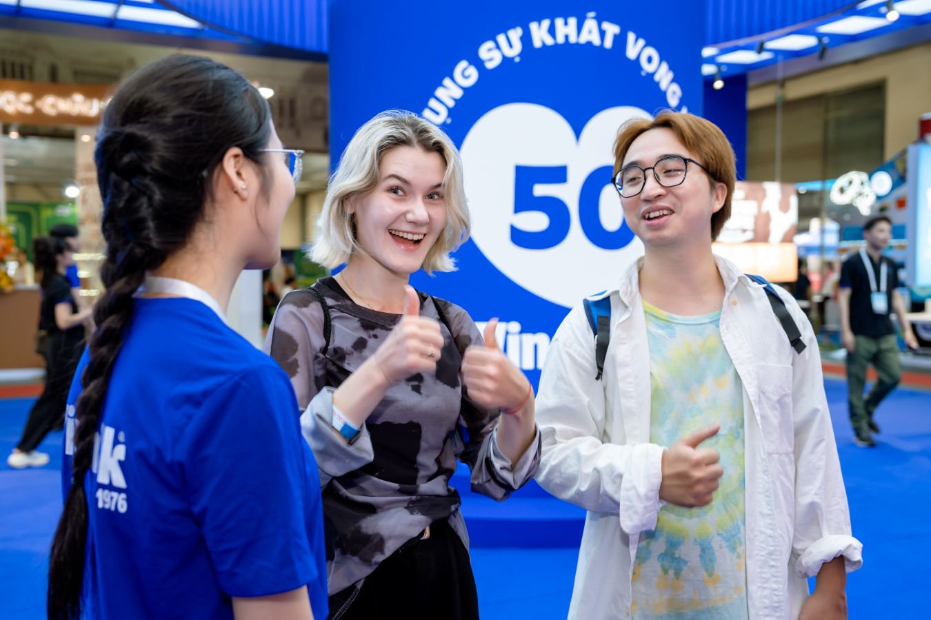 Mr. Giang - a visitor at the exhibition expressed his impression when visiting the Vinamilk booth at the 2026 specialized milk exhibition series. Photo: Duy Cuong