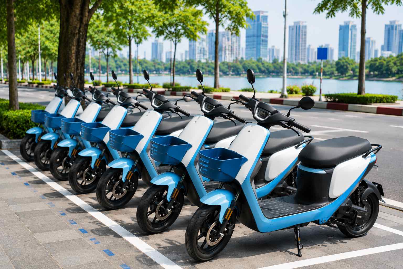 Hanoi is expected to have public electric motorbikes. Photo: AI