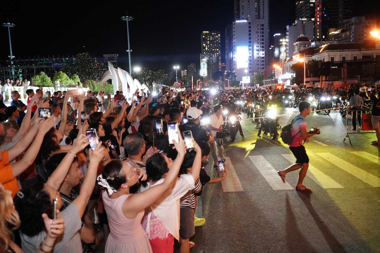 People and tourists attend the Asia-Pacific Large Displacement Motorcycle Festival. Photo: Duc Thao
