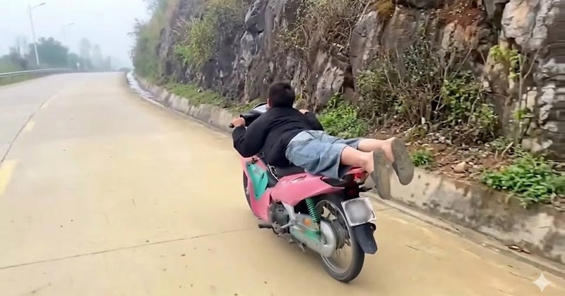 Thanh niên nằm sấp lái xe máy bị tạm giữ phương tiện