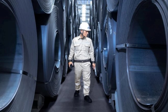 Hot-rolled steel coil product area of Hoa Phat Group. Photo: Nguyen Tung