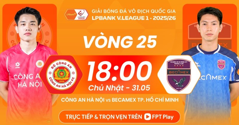 Xem trực tiếp Công An Hà Nội vs Becamex TP.HCM tại V.League