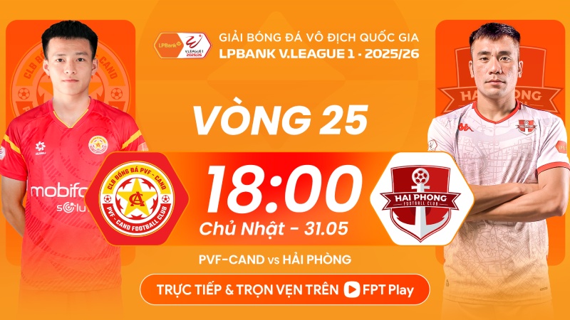 PVF-CAND recibió a Hai Phong en la jornada 25 de la V.League. Foto de : FPT Play