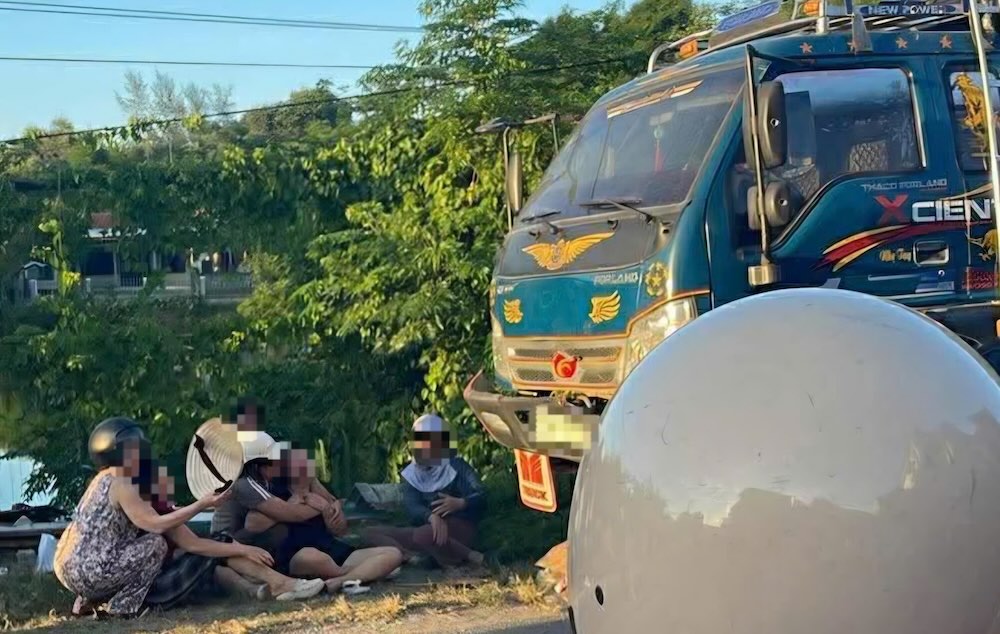 Scene of the accident that killed the child. Photo: Quang An